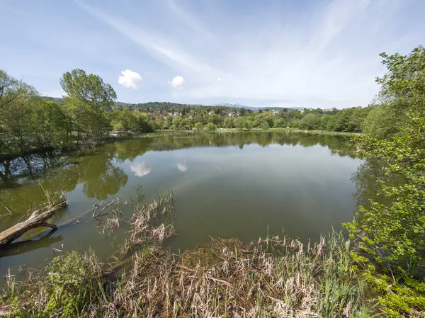Pancharevo Gölü Bahar Manzarası, Sofya Şehir Bölgesi, Bulgaristan