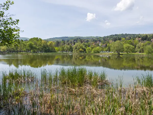 Pancharevo Gölü Bahar Manzarası, Sofya Şehir Bölgesi, Bulgaristan