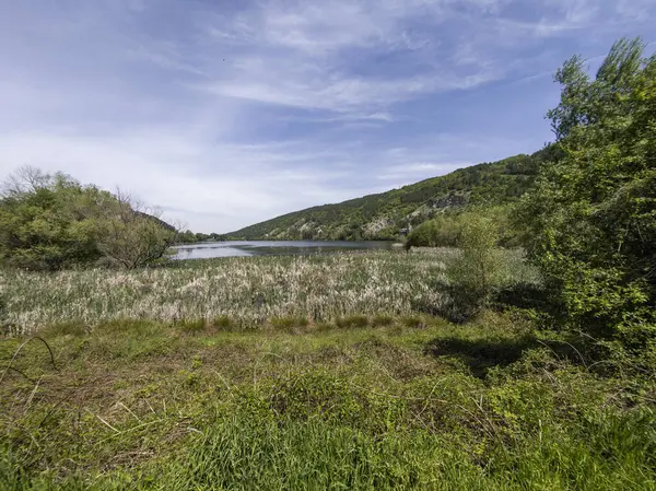 Pancharevo Gölü Bahar Manzarası, Sofya Şehir Bölgesi, Bulgaristan