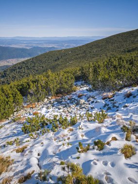 Rila Dağı 'nın Mechit yakınlarındaki muhteşem sonbahar manzarası ve Popova Kapa zirveleri, Bulgaristan