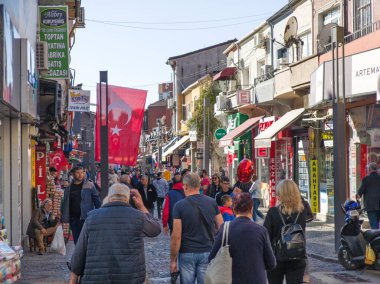 EDIRNE, TURKEY - Kasım 02, 2024: Edirne şehir merkezinin panoramik manzarası, Doğu Trakya, Türkiye