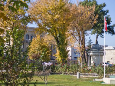 EDIRNE, TURKEY - Kasım 02, 2024: Edirne şehir merkezinin panoramik manzarası, Doğu Trakya, Türkiye