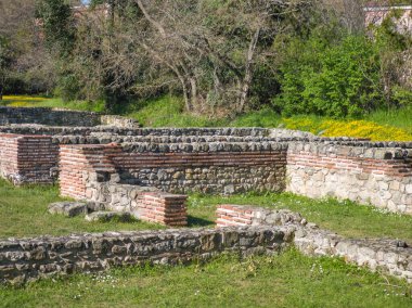 Ruins of Roman fortifications in ancient city of Diocletianopolis, town of Hisarya, Plovdiv Region, Bulgaria