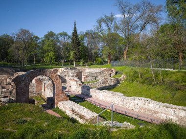 Ruins of Roman fortifications in ancient city of Diocletianopolis, town of Hisarya, Plovdiv Region, Bulgaria