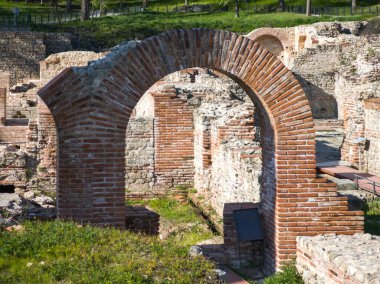 Ruins of Roman fortifications in ancient city of Diocletianopolis, town of Hisarya, Plovdiv Region, Bulgaria