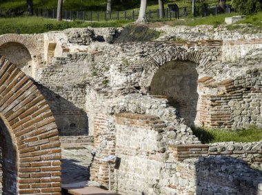 Bulgaristan 'ın Filibe Bölgesi Hisarya kasabası Diocletianopolis antik kentinde Roma tahkimatları harabeleri