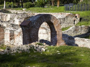 Ruins of Roman fortifications in ancient city of Diocletianopolis, town of Hisarya, Plovdiv Region, Bulgaria