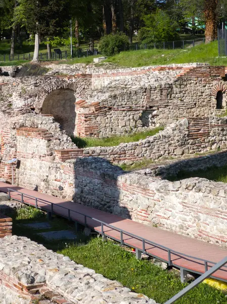 Ruins of Roman fortifications in ancient city of Diocletianopolis, town of Hisarya, Plovdiv Region, Bulgaria