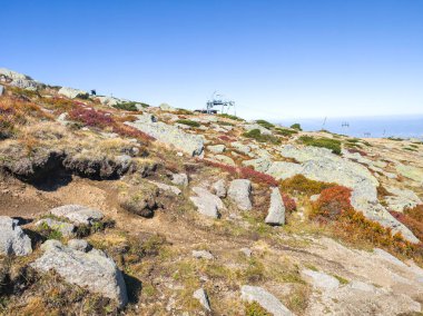 Bulgaristan 'ın Cherni Vrah zirvesi yakınlarındaki Vitosha Dağı' nın şaşırtıcı sonbahar manzarası
