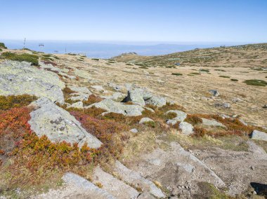 Bulgaristan 'ın Cherni Vrah zirvesi yakınlarındaki Vitosha Dağı' nın şaşırtıcı sonbahar manzarası