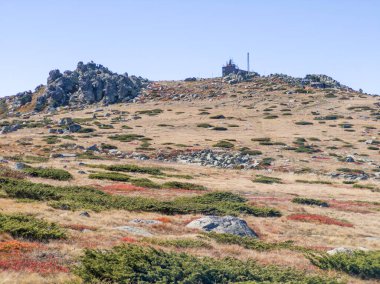 Bulgaristan 'ın Cherni Vrah zirvesi yakınlarındaki Vitosha Dağı' nın şaşırtıcı sonbahar manzarası