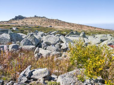 Bulgaristan 'ın Cherni Vrah zirvesi yakınlarındaki Vitosha Dağı' nın şaşırtıcı sonbahar manzarası