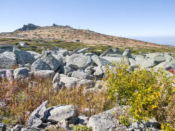 Bulgaristan 'ın Cherni Vrah zirvesi yakınlarındaki Vitosha Dağı' nın şaşırtıcı sonbahar manzarası