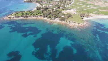 Kastri Sahili yakınlarındaki Sithonia kıyı şeridi, Chalkidiki, Orta Makedonya, Yunanistan