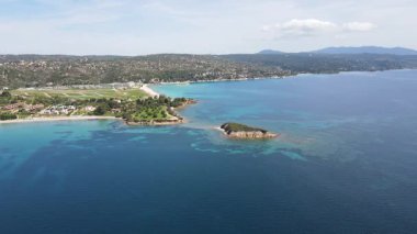 Kastri Sahili yakınlarındaki Sithonia kıyı şeridi, Chalkidiki, Orta Makedonya, Yunanistan
