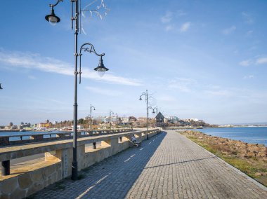 Bulgaristan 'ın Burgaz Bölgesi' nin Nessebar kentinin Büyüleyici Panoraması