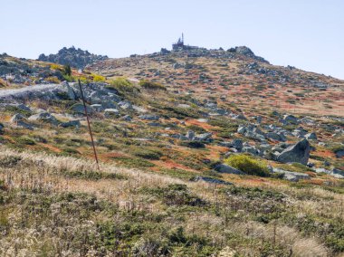 Bulgaristan 'ın Cherni Vrah zirvesi yakınlarındaki Vitosha Dağı' nın şaşırtıcı sonbahar manzarası