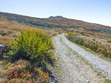 Bulgaristan 'ın Cherni Vrah zirvesi yakınlarındaki Vitosha Dağı' nın şaşırtıcı sonbahar manzarası