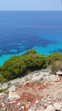Pefkoulia plajı yakınlarındaki Lefkada 'nın Muhteşem Panoraması, İyon Adaları, Yunanistan