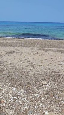 Yunanistan 'ın İyon Adaları' ndaki Agios Ioannis plajı yakınlarındaki Lefkada Panoraması