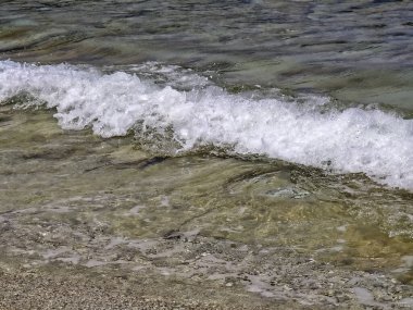 Yunanistan 'ın İyon Adaları' ndaki Agios Ioannis plajı yakınlarındaki Lefkada Panoraması
