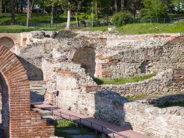 Bulgaristan 'ın Filibe Bölgesi Hisarya kasabası Diocletianopolis antik kentinde Roma tahkimatları harabeleri