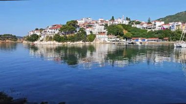Skiathos Town, Sporades, Thessaly, Yunanistan 'ın Muhteşem Panoraması