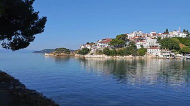 Skiathos Town, Sporades, Thessaly, Yunanistan 'ın Muhteşem Panoraması