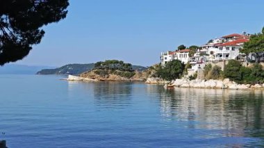 Skiathos Town, Sporades, Thessaly, Yunanistan 'ın Muhteşem Panoraması