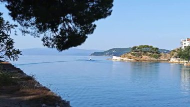 Skiathos Town, Sporades, Thessaly, Yunanistan 'ın Muhteşem Panoraması