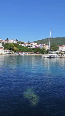 Skiathos Town, Sporades, Thessaly, Yunanistan 'ın Muhteşem Panoraması