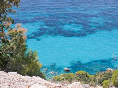 Pefkoulia plajı yakınlarındaki Lefkada 'nın muhteşem manzarası, İyon Adaları, Yunanistan