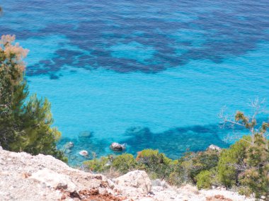 Pefkoulia plajı yakınlarındaki Lefkada 'nın muhteşem manzarası, İyon Adaları, Yunanistan