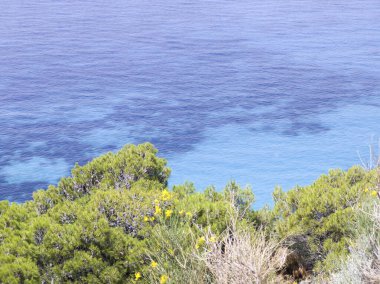 Pefkoulia plajı yakınlarındaki Lefkada 'nın muhteşem manzarası, İyon Adaları, Yunanistan