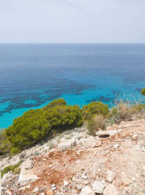 Pefkoulia plajı yakınlarındaki Lefkada 'nın muhteşem manzarası, İyon Adaları, Yunanistan