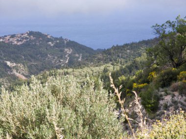 Lefkada Dağı, İyon Adaları, Yunanistan 'ın Muhteşem Bahar Manzarası