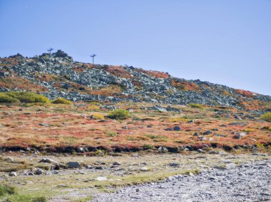 Bulgaristan 'ın Cherni Vrah zirvesi yakınlarındaki Vitosha Dağı' nın şaşırtıcı sonbahar manzarası