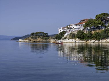 Eski Skiathos, Sporades, Thessaly, Yunanistan 'ın muhteşem manzarası