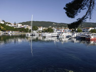 Eski Skiathos, Sporades, Thessaly, Yunanistan 'ın muhteşem manzarası