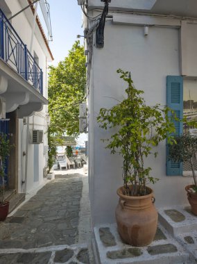 Eski Skiathos, Sporades, Thessaly, Yunanistan 'ın muhteşem manzarası
