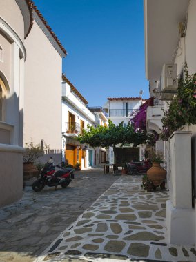 Eski Skiathos, Sporades, Thessaly, Yunanistan 'ın muhteşem manzarası