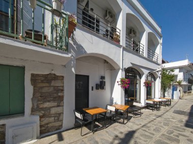 Eski Skiathos, Sporades, Thessaly, Yunanistan 'ın muhteşem manzarası