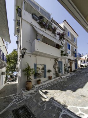 Eski Skiathos, Sporades, Thessaly, Yunanistan 'ın muhteşem manzarası