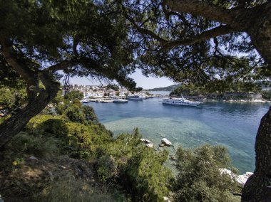 Eski Skiathos, Sporades, Thessaly, Yunanistan 'ın muhteşem manzarası