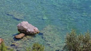 Skiathos Town, Sporades, Thessaly, Yunanistan 'ın inanılmaz kıyı şeridi manzarası