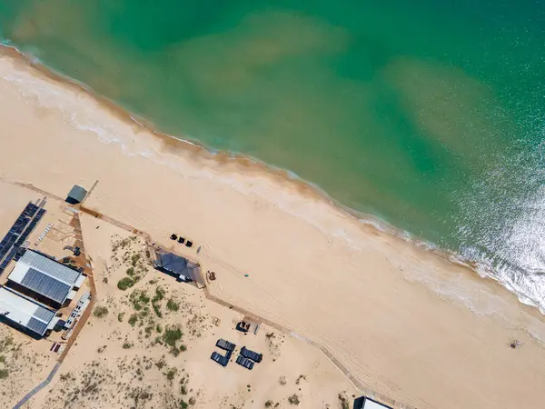Bulgaristan 'ın Burgaz Bölgesi Smokinya Sahili yakınlarındaki Karadeniz kıyılarının hava manzarası