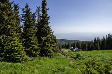 Bulgaristan 'ın Vitosha Dağı' nın Muhteşem Bahar Panoraması