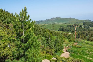 Bulgaristan 'ın Vitosha Dağı' nın Muhteşem Bahar Panoraması