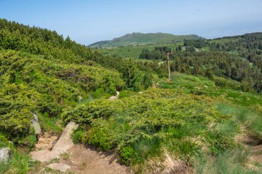 Bulgaristan 'ın Vitosha Dağı' nın Muhteşem Bahar Panoraması