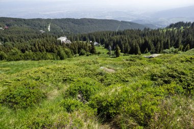 Bulgaristan 'ın Vitosha Dağı' nın Muhteşem Bahar Panoraması